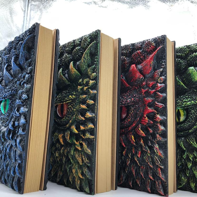 Deluxe Animated Dragon Book | 3D Resin Dragon Eye Journal | Gothic Gift