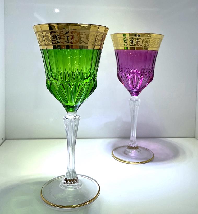 18k Gold Czech Crystal Whiskey Glasses, Classic Spirits Glasses