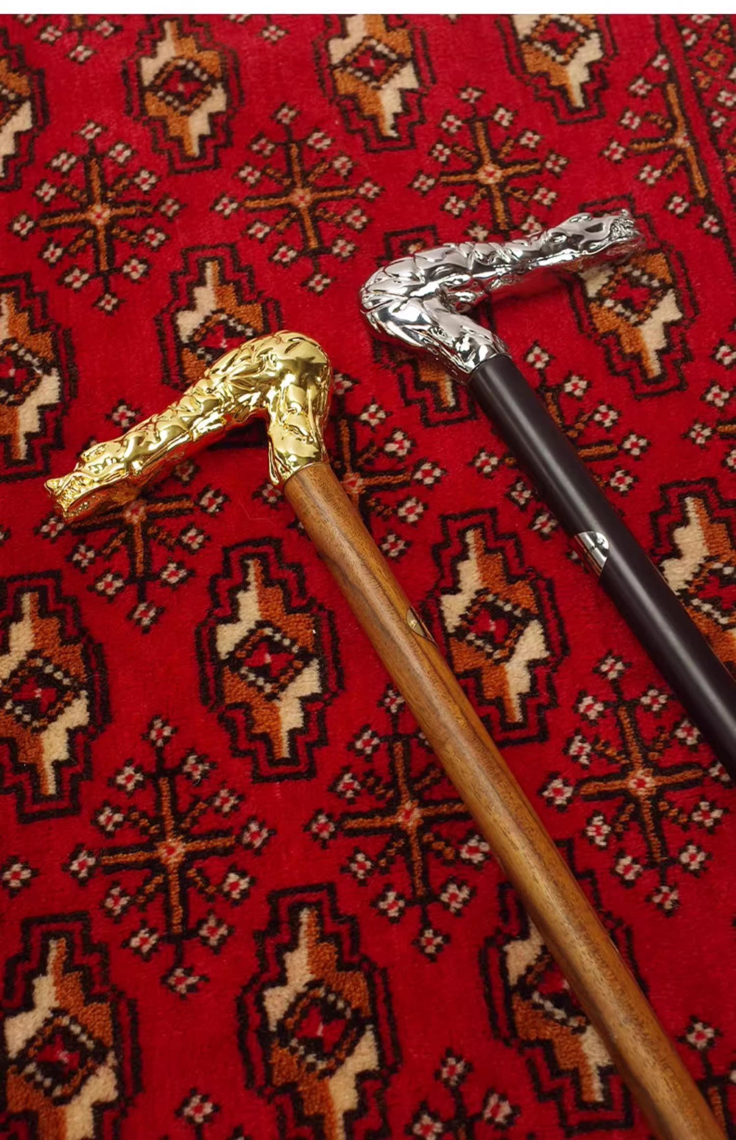 Golden Dragon-Shaped Scepter Wand Walking Stick British Civilization Cane
