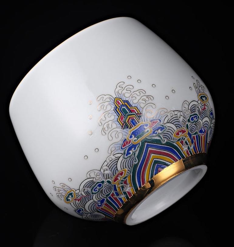 Handcrafted enamel cup Silver-gilt tea cup
