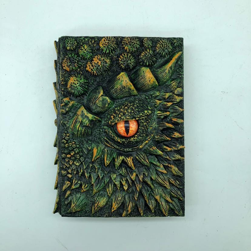 Deluxe Animated Dragon Book | 3D Resin Dragon Eye Journal | Gothic Gift