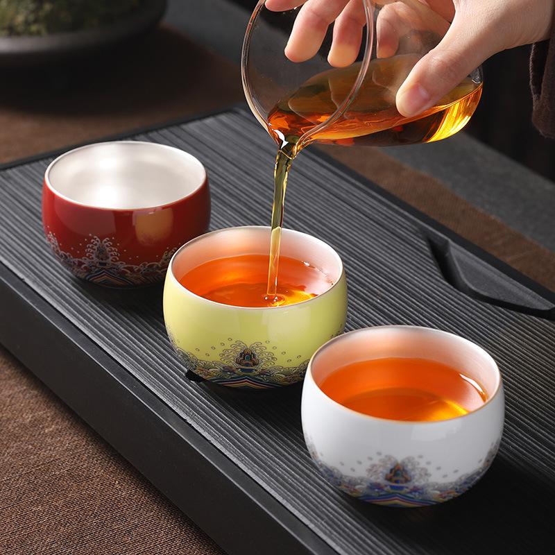 Handcrafted enamel cup Silver-gilt tea cup