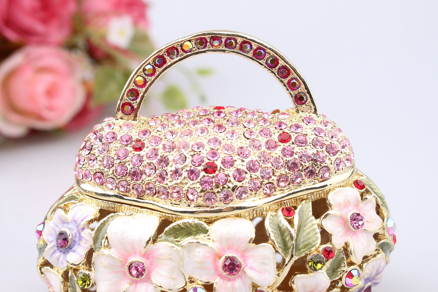 Hand-Painted Enamel Jewelry Box - Handbag Design