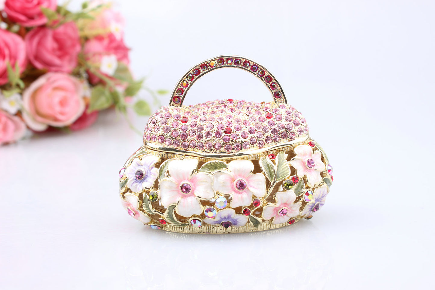 Hand-Painted Enamel Jewelry Box - Handbag Design