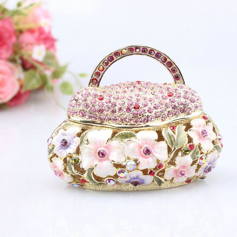 Hand-Painted Enamel Jewelry Box - Handbag Design