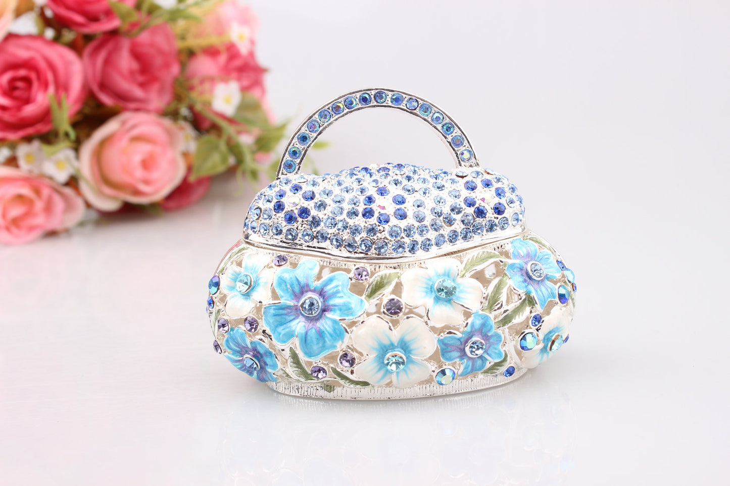 Hand-Painted Enamel Jewelry Box - Handbag Design