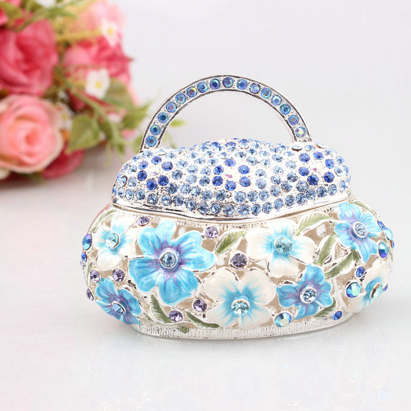 Hand-Painted Enamel Jewelry Box - Handbag Design