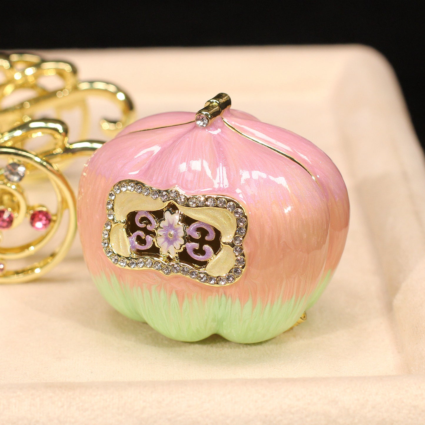 Enchanted Carriage Enamel Jewelry Box - Handcrafted Luxury Trinket Box
