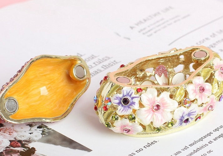 Hand-Painted Enamel Jewelry Box - Handbag Design