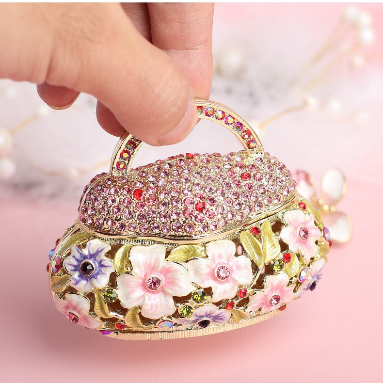 Hand-Painted Enamel Jewelry Box - Handbag Design