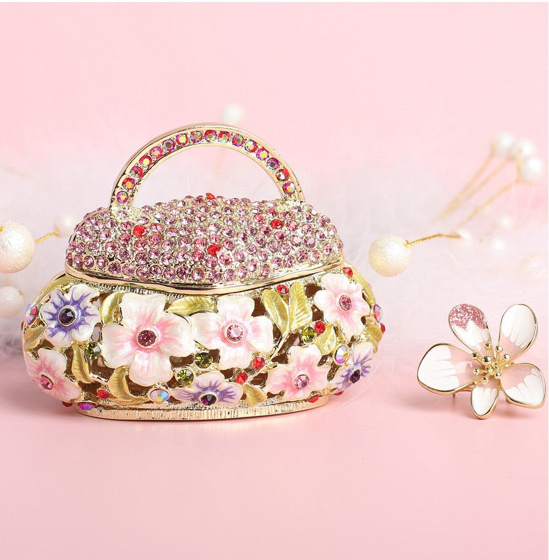 Hand-Painted Enamel Jewelry Box - Handbag Design
