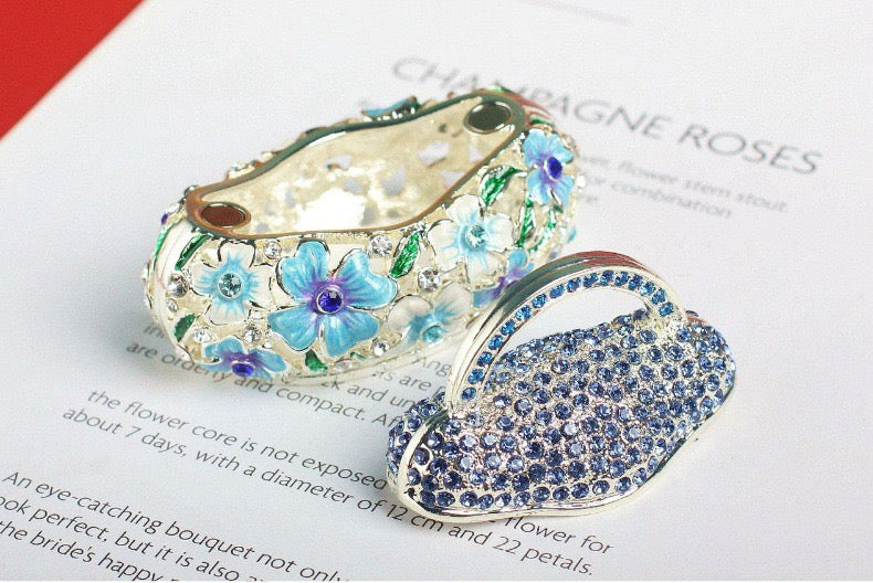 Hand-Painted Enamel Jewelry Box - Handbag Design