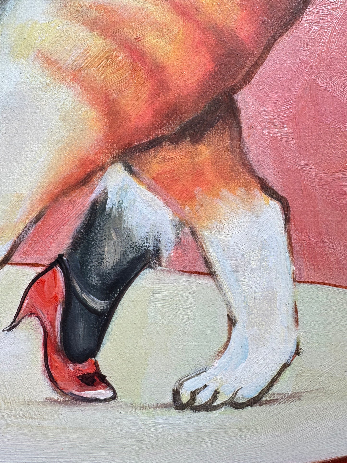 Dancing Cats Oil Painting - Playful Feline Art