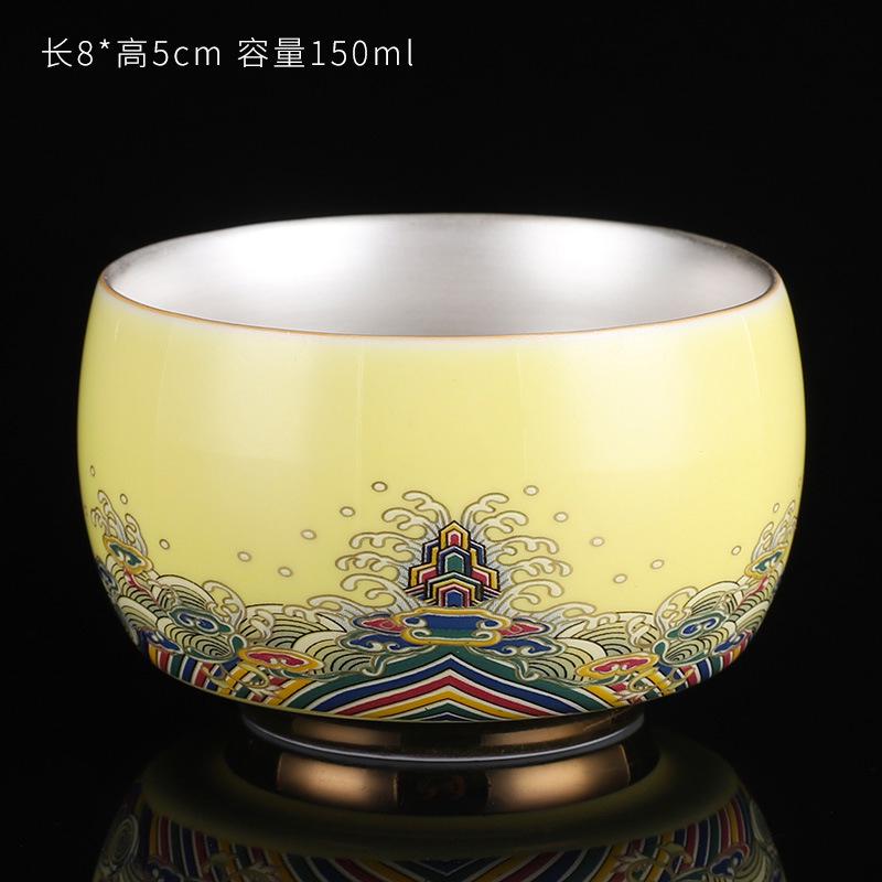 Handcrafted enamel cup Silver-gilt tea cup