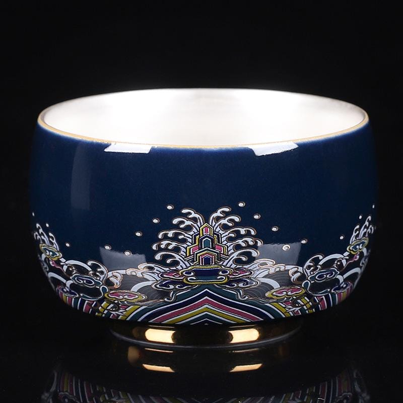 Handcrafted enamel cup Silver-gilt tea cup