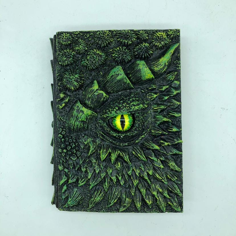 Deluxe Animated Dragon Book | 3D Resin Dragon Eye Journal | Gothic Gift