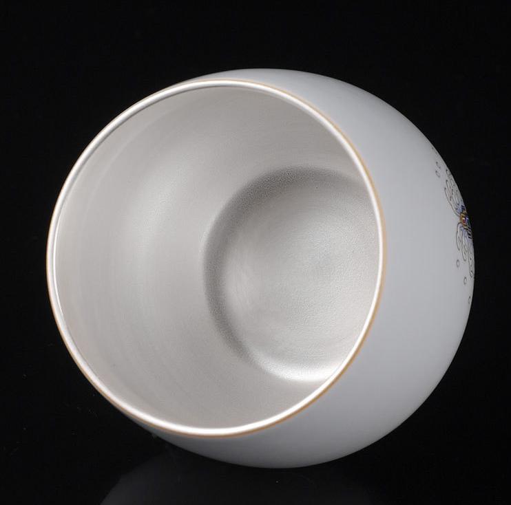 Handcrafted enamel cup Silver-gilt tea cup
