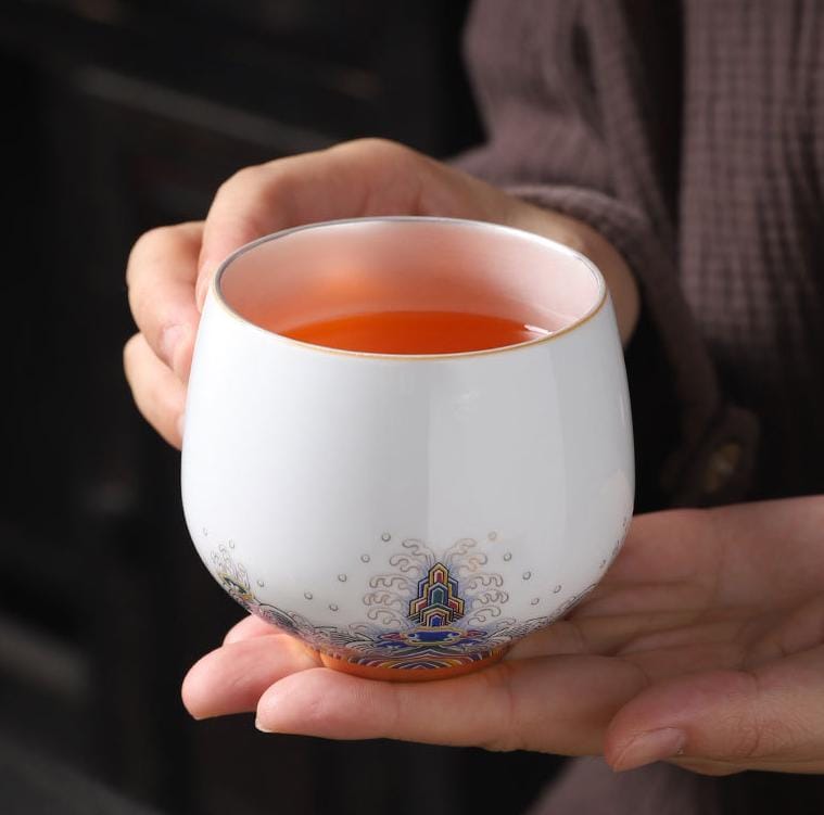 Handcrafted enamel cup Silver-gilt tea cup